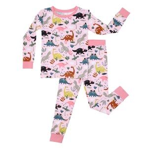 Little Sleepies Pink Dinosaur Jurassic Jungle Pajama Set 7/8